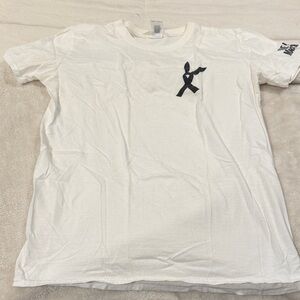 Gildan Ariana Grande One Love Manchester White Tee with Black Ribbon Design